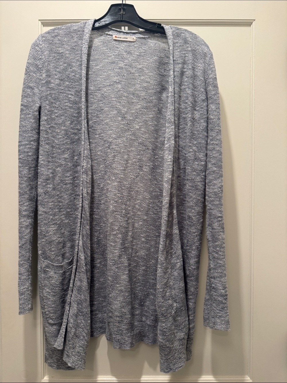 Marine Layer Heather Gray/Blue Open-Front Cardigan